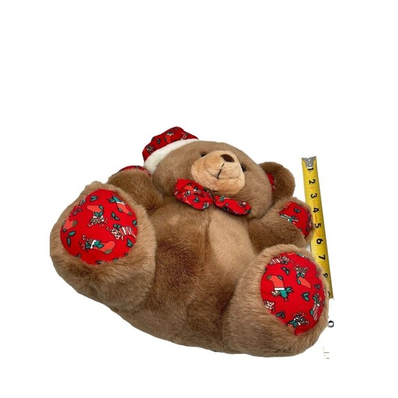 Vintage Steven Smith CHRISTMAS Plush Brown TEDDY BEAR Christmas Bow & Paws - Picture 7 of 10